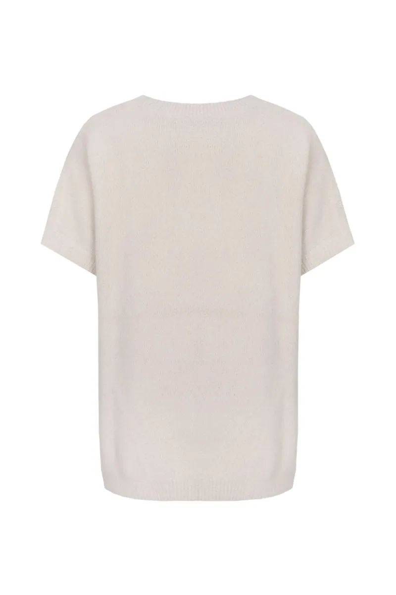 CS The Label Victoria Knit Pullover, zandkleurige gebreide trui